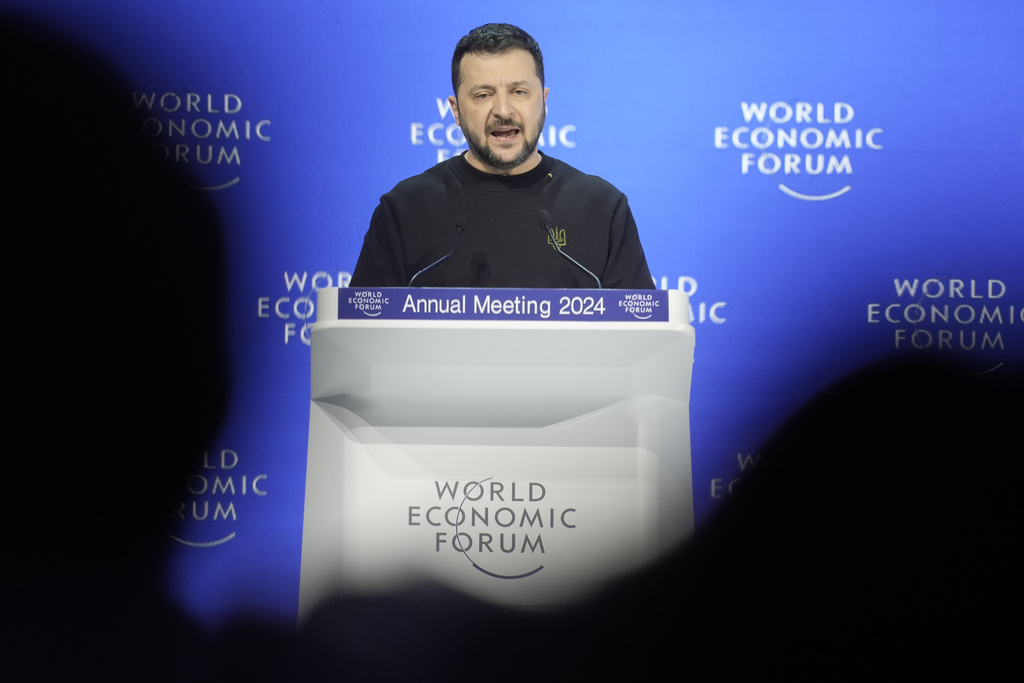 At Davos, Zelenskyy lashes out at Putin and urges support for Ukraine's fight