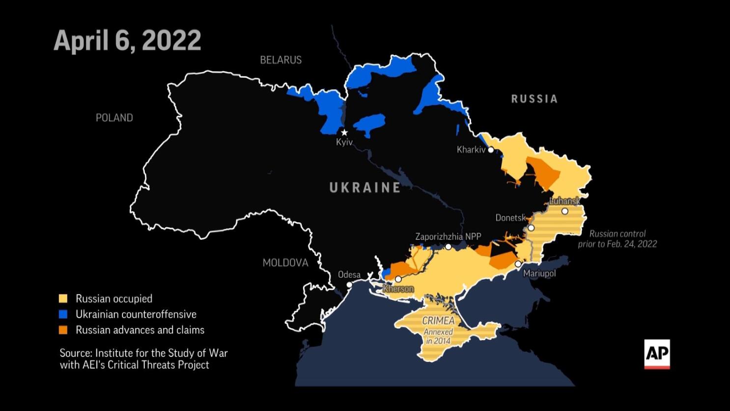 Officials report at least 13 dead in shelling of a market in Russian-occupied Ukraine