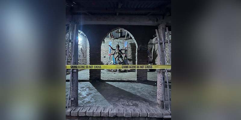 Who set fire to the temple at Madhukhali, who took a life