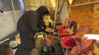 Gaza soccer stadium is now a shelter for thousands of displaced Palestinians