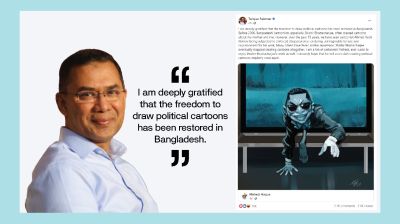 Tarique Rahman welcomes the return of political cartoons in the media